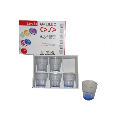 SET.6 BICCH.BIBITA FONDO BLU' 320 ML.