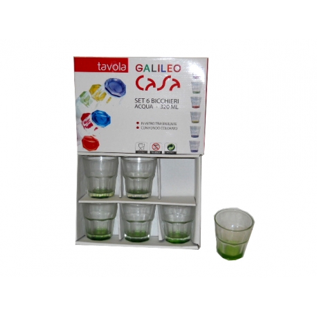 SET.6 BICCH.BIBITA FONDO VERDE 320 ML.