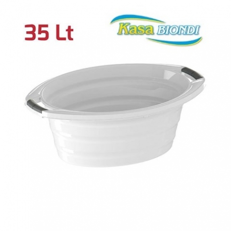 BACINELLA OVALE KB.C/MAN. 70 CM. BIANCO