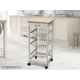 CARRELLO BIANCO C/RUOTE+TOP LEGNO