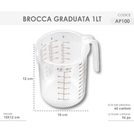 CARAFFA GRADUATA 1LT 10x12CM