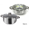 CASSERUOLA ACCIAIO 18 CM.C/COPERCH.