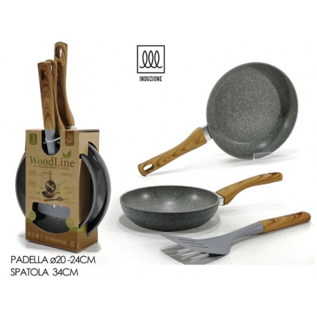 PADELLE WOODLINE SET 2 PZ. 20/24CM.