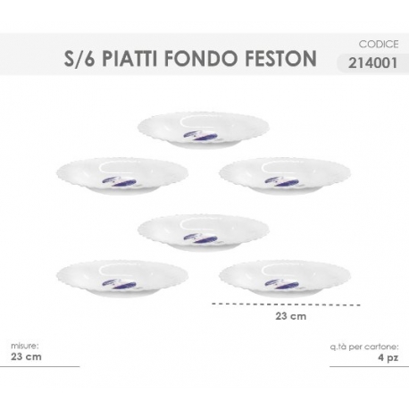 PIATTI FONDO FESTON 21CM 6 PZ.