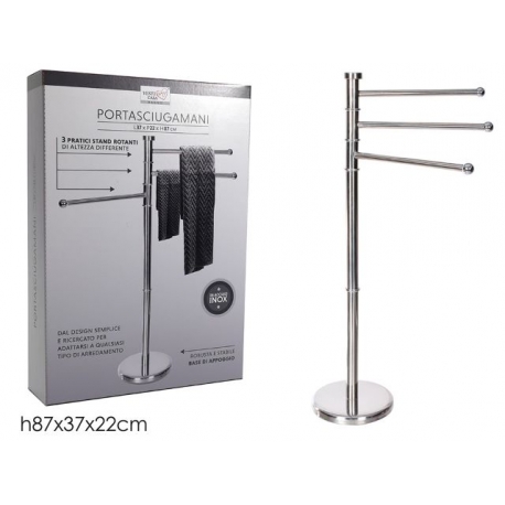 PORTA ASCIUGAMANI 3 POSTI SATINATO