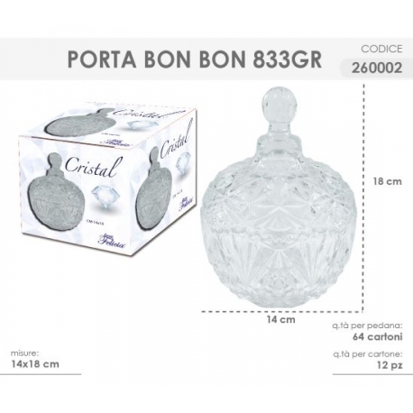 PORTA BONBON 15X18CM 850GR.