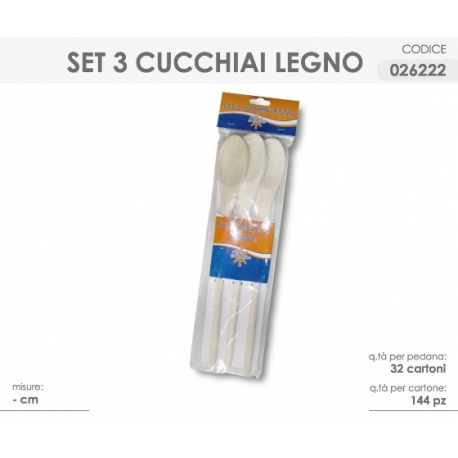 SET 3 CUCCHIAI LEGNO DG