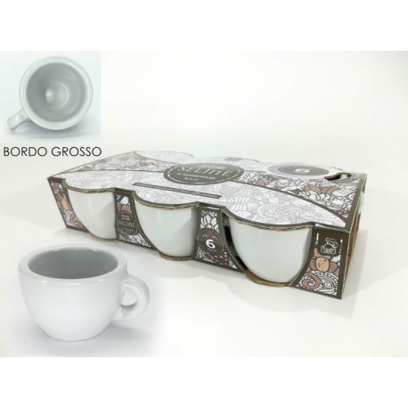 SET 6 TAZZE CAFFE\' BIANCO BAR