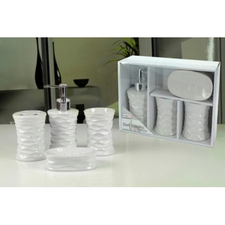 SET BAGNO 4 PZ BIANCO CERAMICA