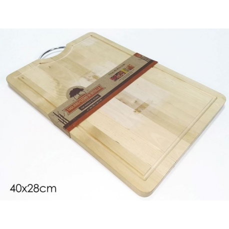 TAGLIERE LEGNO C/MANICOACCIAIO 40X28CM
