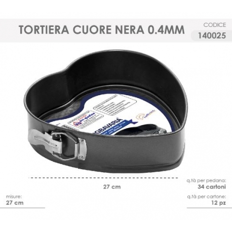 TORTIERA CUORE 27CM C/CERN.