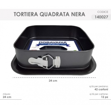 TORTIERA QUADRA 24CM C/CERN.