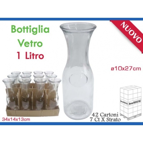 BOTTIGLIA CARAFFA VETRO 1000ML.
