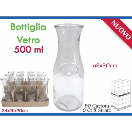BOTTIGLIA CARAFFA VETRO 500 ML.
