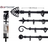 BARRA TENDA NERO 120-210 CMASS 4 PUNTE