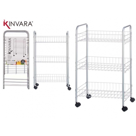 CARRELLO 3 PIANI METALL.C/RUOTE