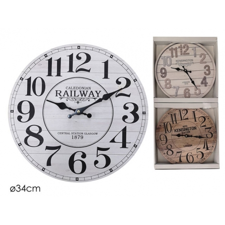 OROLOGIO IN MDF 34 CM 4 ASS