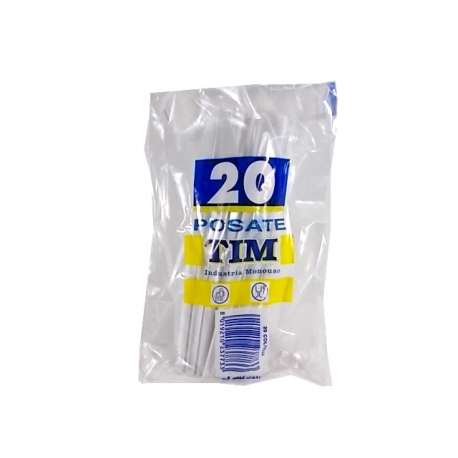 COLTELLI BIANCHI PLASTICA x 20