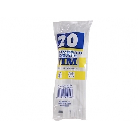 FORCHETTE BIANCHE PLASTICA  20 PZ.