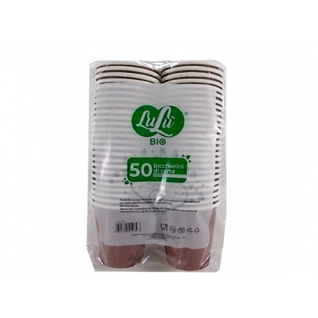 LULU' 50 BICCHIERI CARTA 90ML MARRONE