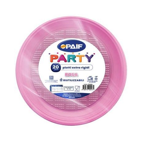 PAIF PIATTO PIANO ROSA 20 PZ.