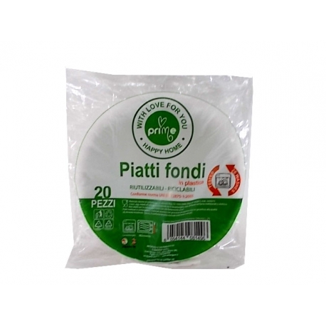 PRIME PIATTI FONDI PP 220 MM.BIANCHI 20 PZ