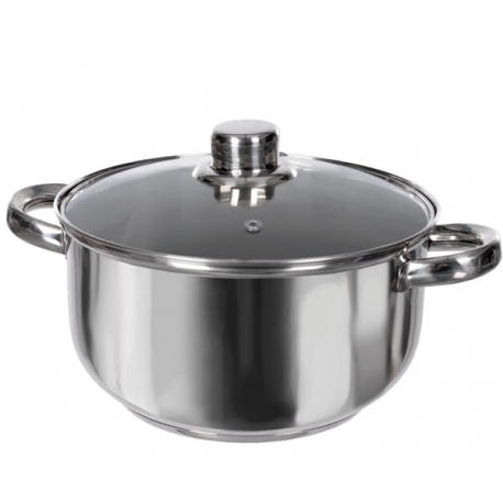 CASSERUOLA ACCIAIO 22 CM. C/COPERCH.