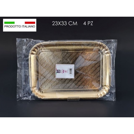VASSOIO ORO 23X33 CM 4 PZ
