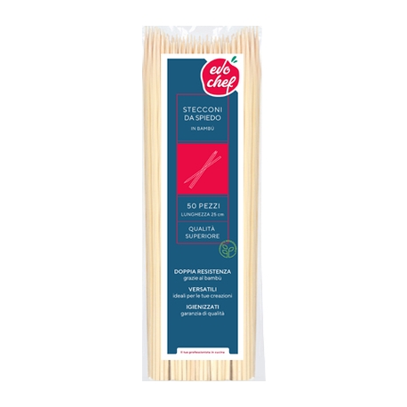 EVO CHEF SPIEDINI BAMBOOCM.25 PZ.50