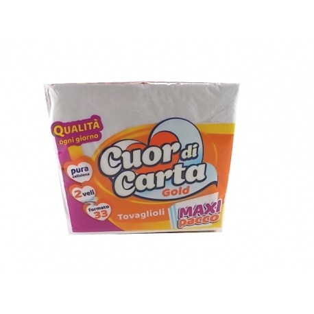 TOV.CUOR DI CARTA "GOLD"33x33 2V. 100 PZ.