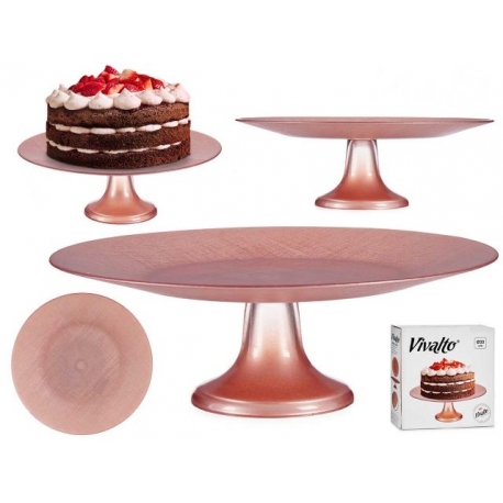 ALZATIERA VETRO ROSA PASTELLO33 CM.