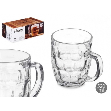 CARAFFA BIRRA 520 ML CONMANIGLIA 6 PZ.