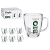 CARAFFA MUG VETRO BIO 320 ML.6 PZ.