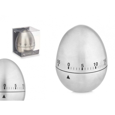 TIMER DA CUCINA A UOVO IN ACCIAIO  6x6x7,5