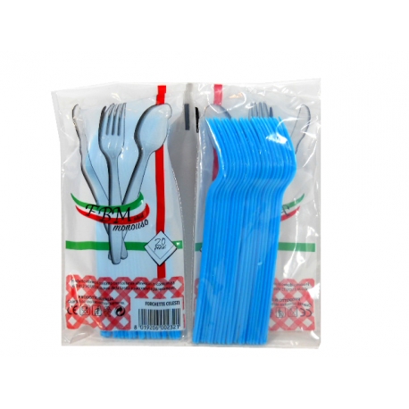 FORCHETTE CELESTE 20PZ PLASTICA