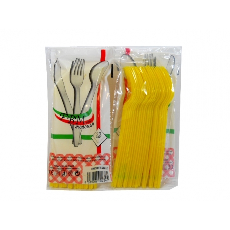 FORCHETTE GIALLE 20 PZ PLASTICA