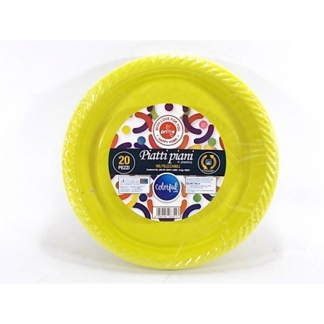 PRIME PIATTI PIANI GIALLO 20 PZ.PP 215 MM.