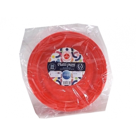 PRIME PIATTI PIANI ROSSI 20 PZ.PP 205 MM.