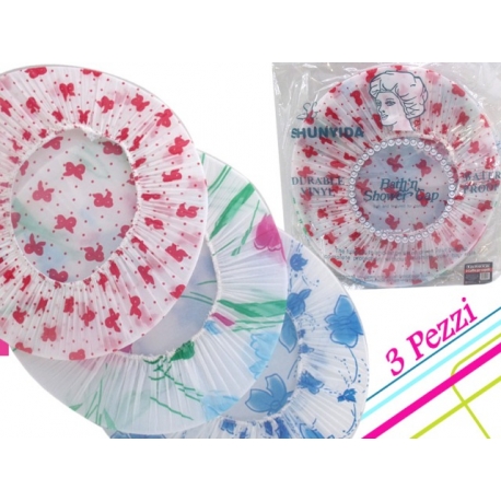 CUFFIA CAPELLI PLASTICA 3 PZ