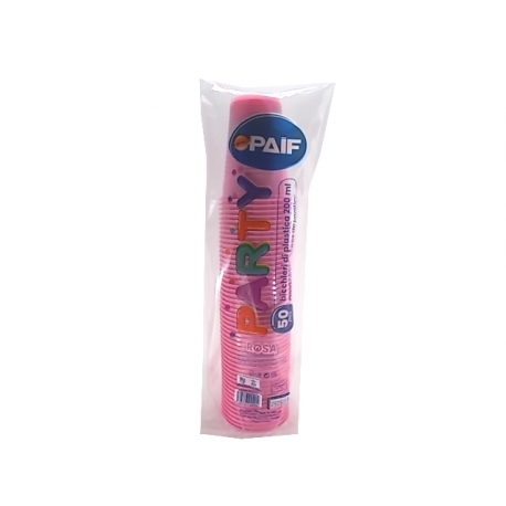 PAIF BICCHIERE PLAST.ROSA200 CC. 50 PZ.
