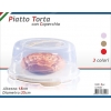 PIATTO TORTA CON COPERCHIOH.18 CM. - L.35 CM.