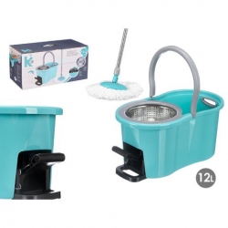 SECCHIO 12 LT. STRIZZATOREROTANTE MOP METALLO PEDALE