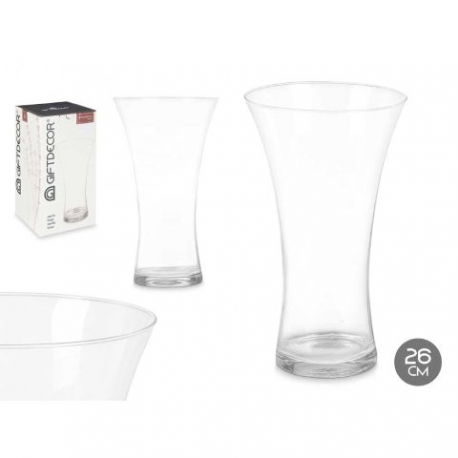 VASO FIORI VETRO COLLO LARGO26 CM.