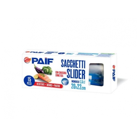 PAIF SACCHI SLIDER 20X22 CM. 15 PZ. (C/CERNIERA)