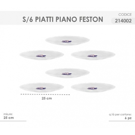 PIATTI PIANO FESTON 23CM 6 PZ.