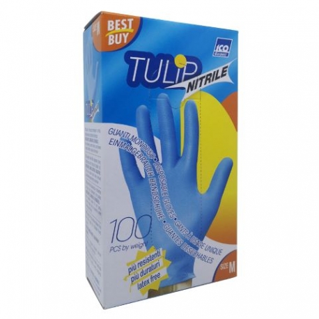 TULIP GUANTO NITRILE BLU MEDIA 100PZ