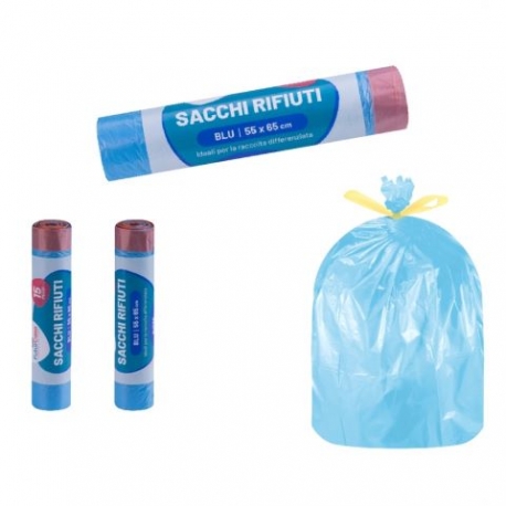 SACCO PATTUMIERA BLU' 55X65 C/L 15 PZ